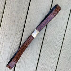 PIERRE CARDIN VTG. 2 Sided 1”W Brown Leather/Black Patent Leather Belt, 40”-44”